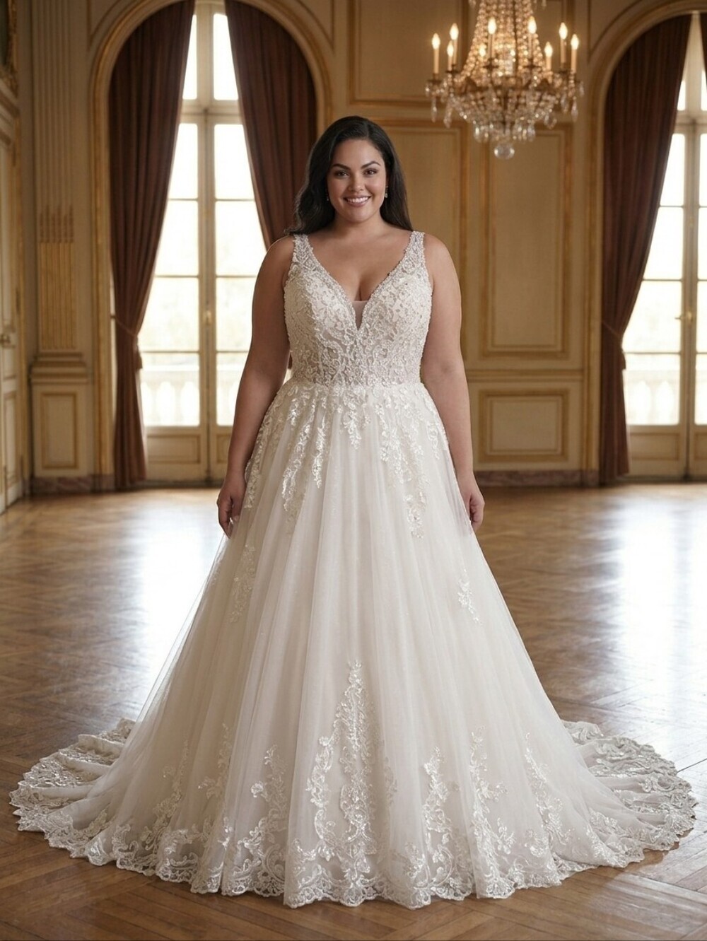 Allure Bridals 9775 Wedding Dress Size 28 Ivory/Champagne/Nude/Silver Ball Gown